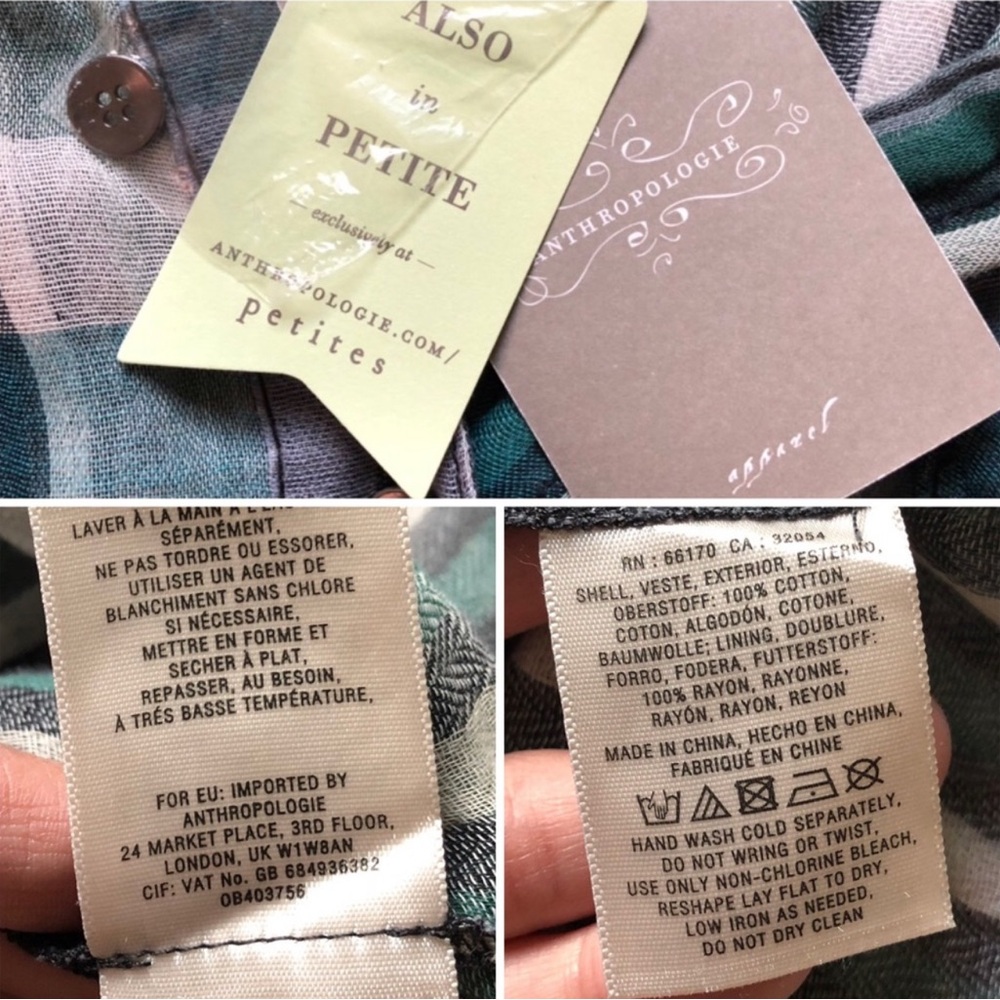 New Anthropologie Holding Horses Mixed Plaid Dress - Picture 4 of 9